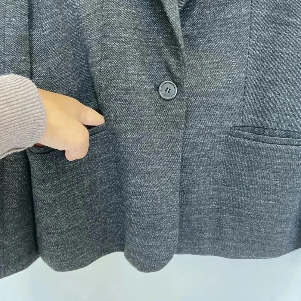 J.Crew Collection Single Button Jacket In Charcoa… - image 5